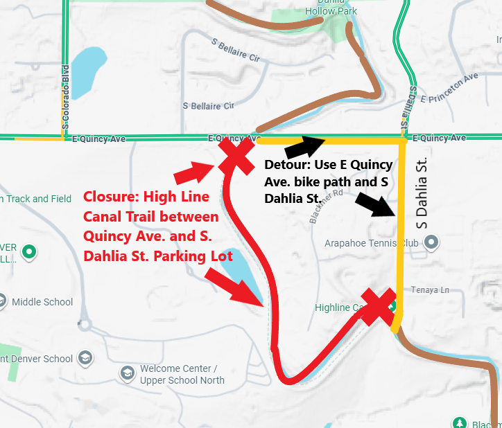 Closure and Detour for HLC QF Pond Project